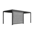 10X20 FT Alora Modern Outdoor Adjustable Charcoal Louvered Pergola With Screens & Built-In Drainage