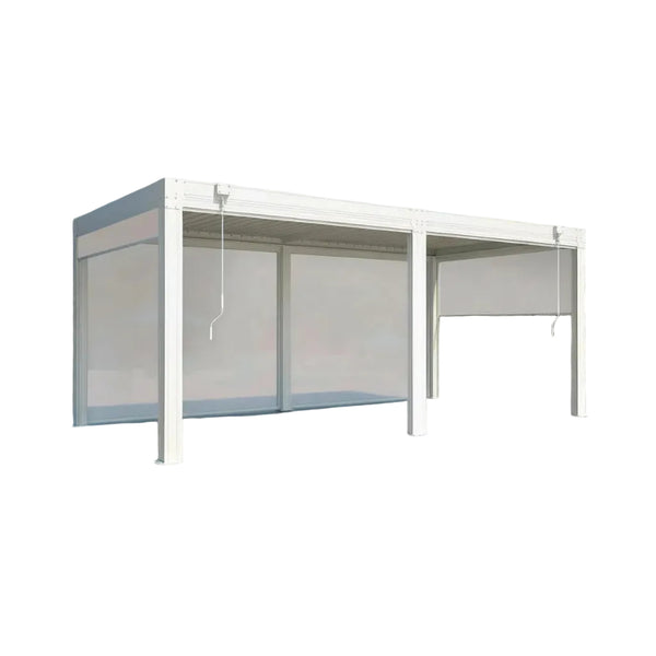 Alora Louvered Aluminum Pergola With Adjustable Roof And Pull-Down Screens