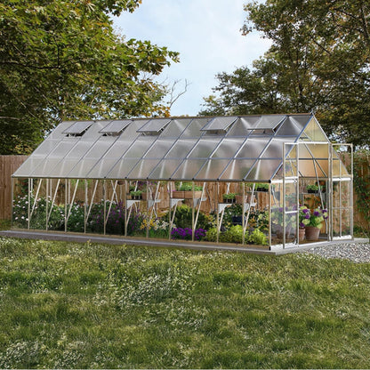10' x 24' Heavy-Duty Walk-In Greenhouse – Polycarbonate Panels, Aluminum Frame & Built-In Gutter System (SAK58472)