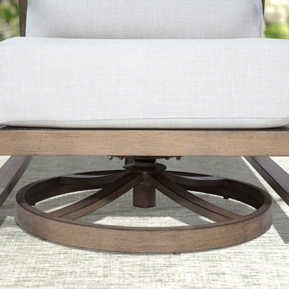 Hamarto 6 Pieces Aluminum Patio Swivel Chair Set With Ottoman