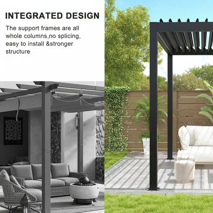 Louver Pergola Steel Louvers & Frame - Black