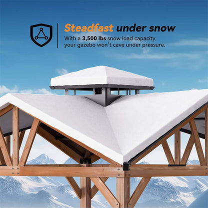 12' x 12' Premium Cedar Wood Hardtop Gazebo – Galvanized Steel Roof & Heavy‑Duty All‑Season Design - ALORA