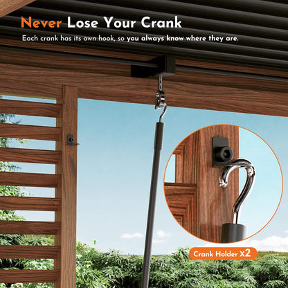 12X12  Alora Premium Outdoor Wood Grain Louvered Pergola With Integrated Drainage