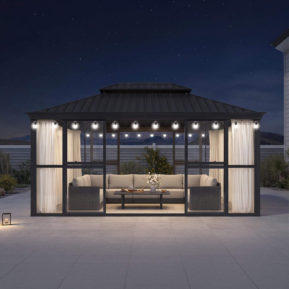12' x 16' Vue Extra-Large Panoramic Solarium With Windows And Sliding Doors