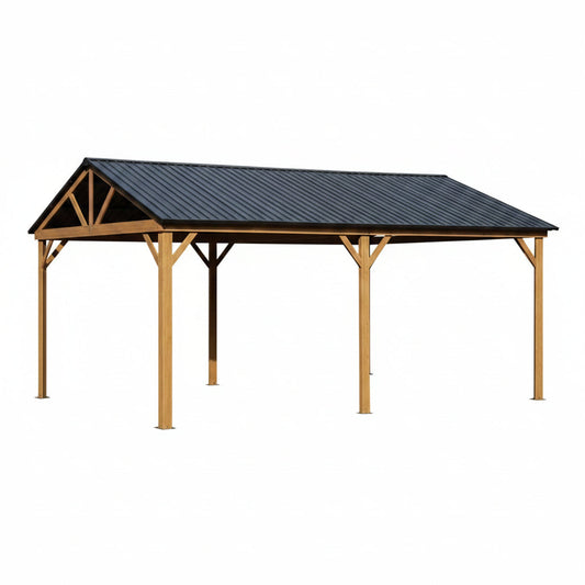 [12X20FT] Alora Premium Outdoor Double-Layer Galvanized Steel Hardtop Gazebo