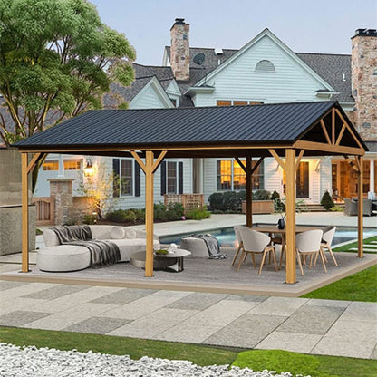 [12X20FT] Alora Premium Outdoor Double-Layer Galvanized Steel Hardtop Gazebo
