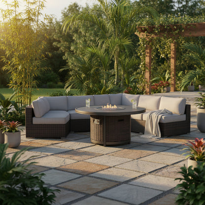 Fully Assembled 4-Person Outdoor Wicker Seating Set with Cushions