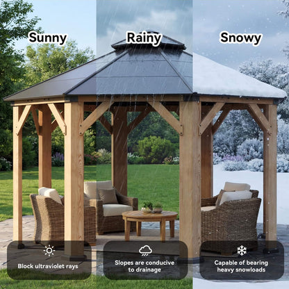 13' x 13' Octagonal Hardtop Cedar Wood Gazebo