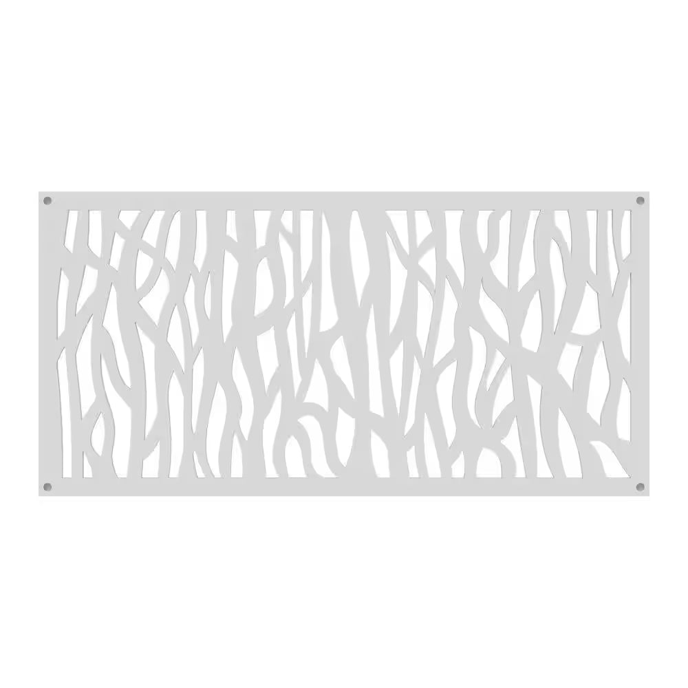 2 Ft. X 4 Ft. Sprig White Polypropylene Decorative Screen Panel