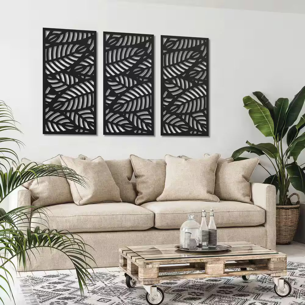 2 Ft. X 4 Ft. Sanibel Black Polypropylene Decorative Screen Panel
