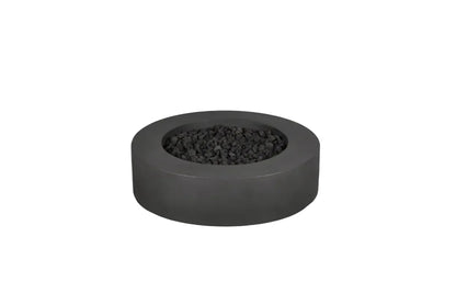 Brookhurst 43 In. W X 13 In. H round Outdoor GFRC Liquid Propane Fire Pit in Carbon with Lava Rocks