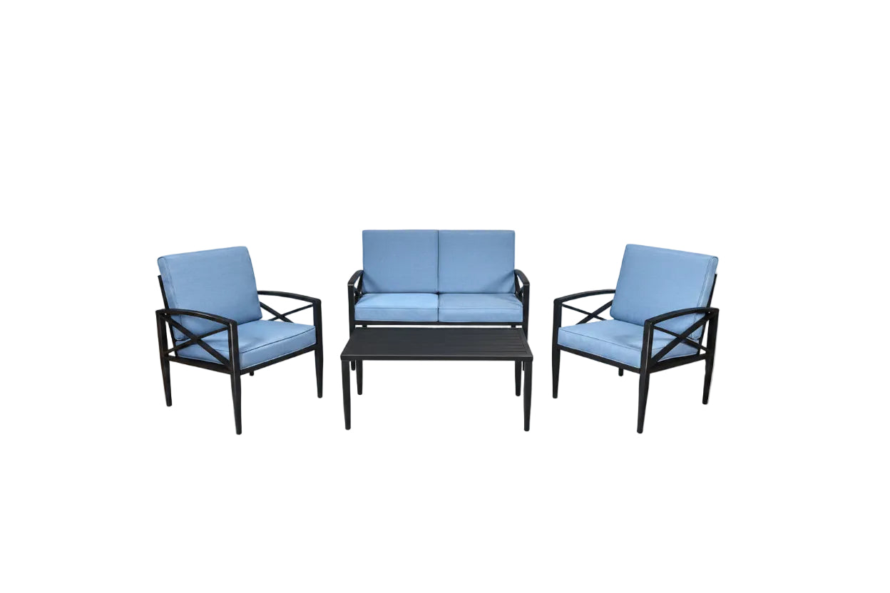 Aimee Lii 4 Piece Patio Furniture Set Aluminum Frame Cushioned Sofa