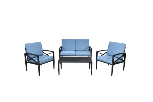 Aimee Lii 4‑Piece Aluminum Outdoor Conversation Set