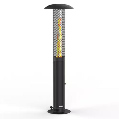 58,500 BTU Steel Wood Pellet Freestanding Patio Heater with Wheels-Black