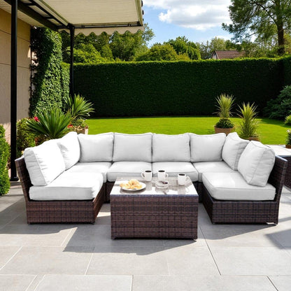 Fully Assembled 4-Piece Outdoor Wicker Seating Set with Cushions