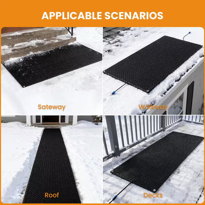Heated Snow Melting Mat 40 In. X 60 In. Entrance Snow Melt Mat/10 In. Power Cord Snow Melting Heat Mat for Snow Removal