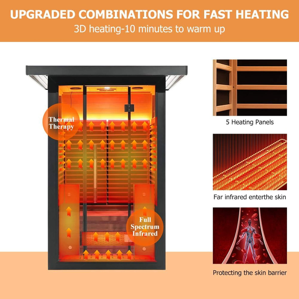 Lugano Outdoor Full‑Spectrum Infrared Sauna – 1750W Infrared, Panoramic Tempered Glass, Oxygen Bar & Smart Preheat
