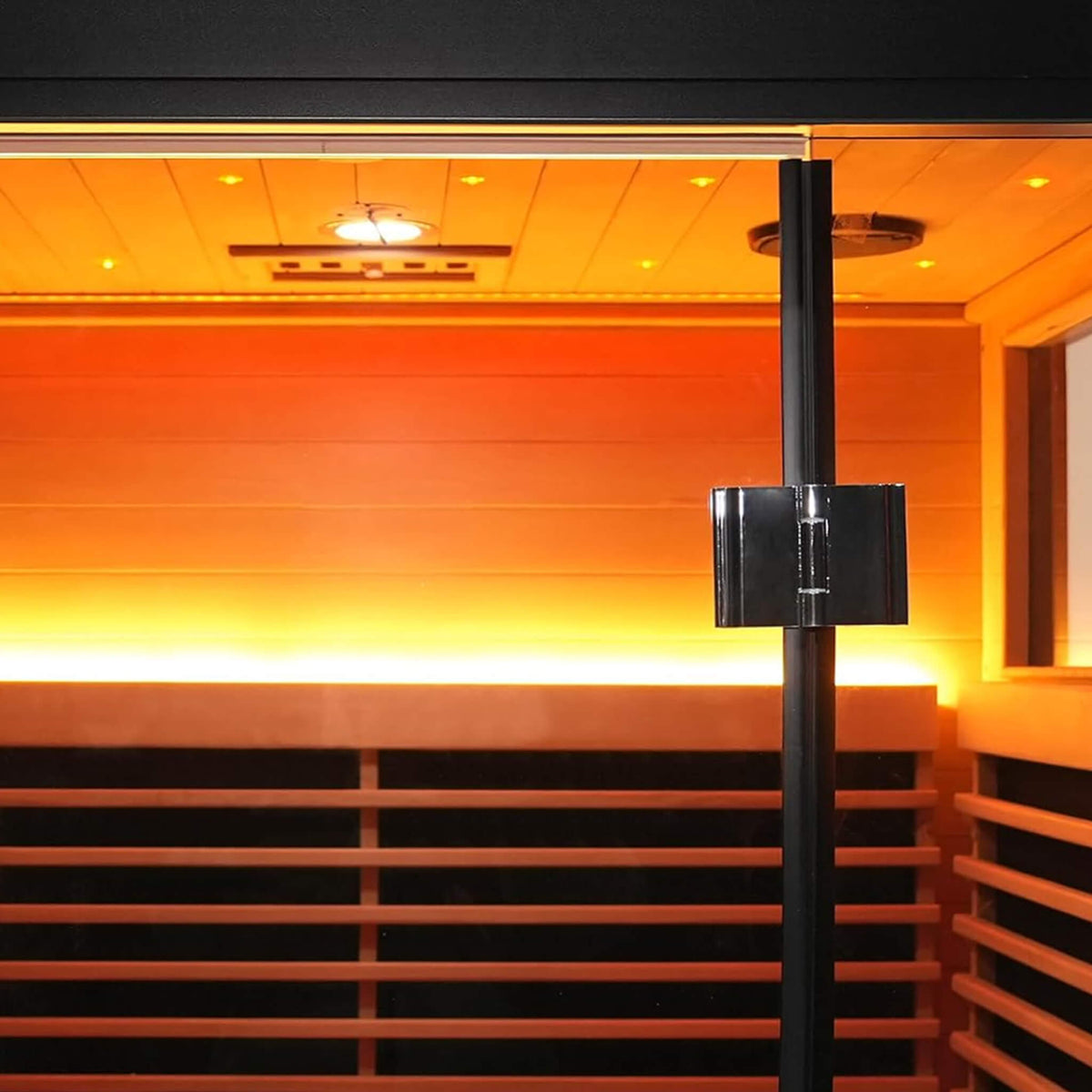 Lugano Outdoor Full‑Spectrum Infrared Sauna – 1750W Infrared, Panoramic Tempered Glass, Oxygen Bar & Smart Preheat