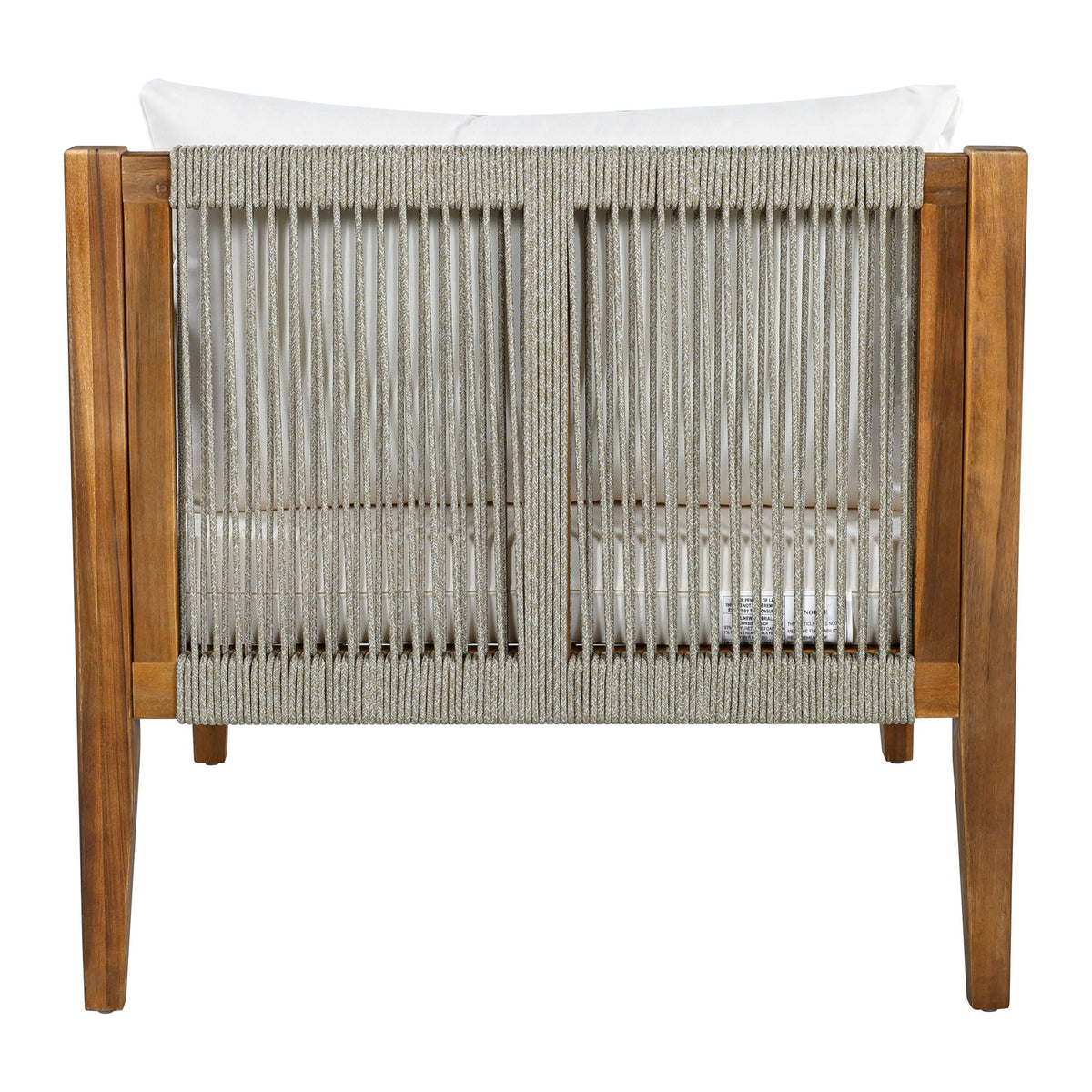 Acacia Wood Outdoor Modular Seating Set with Rope Accents & Water‑Resistant Cushions – 3‑Piece