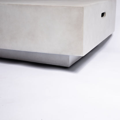 60" MgO Propane Fire Pit Table – 50,000 BTU Stainless Steel Burner, Modern Grey Finish-YOUYA