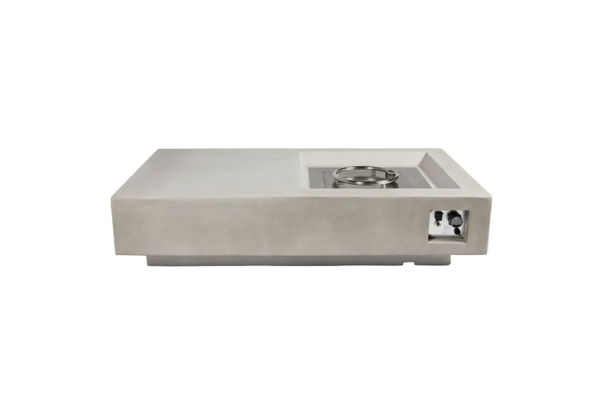 60" MgO Propane Fire Pit Table – 50,000 BTU Stainless Steel Burner, Modern Grey Finish-YOUYA