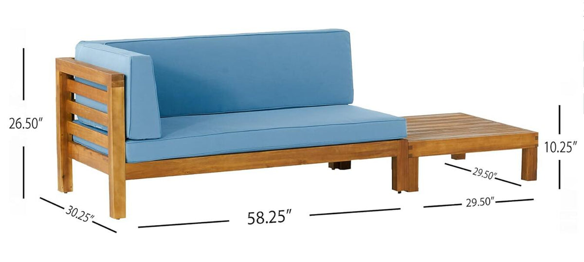 Oana Acacia Wood Patio Furniture Set with Water-Resistant Cushions - Multiple Colors