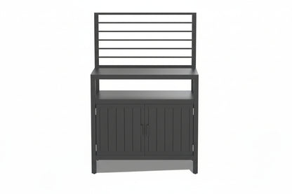 Aluminum Outdoor Kitchen Island with Wall‑Mounted Storage & Weatherproof Cover