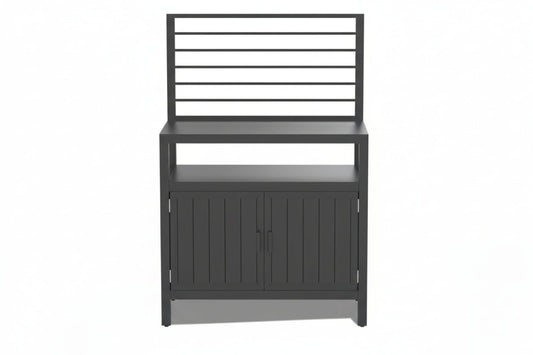 Aluminum Outdoor Kitchen Island with Wall‑Mounted Storage & Weatherproof Cover