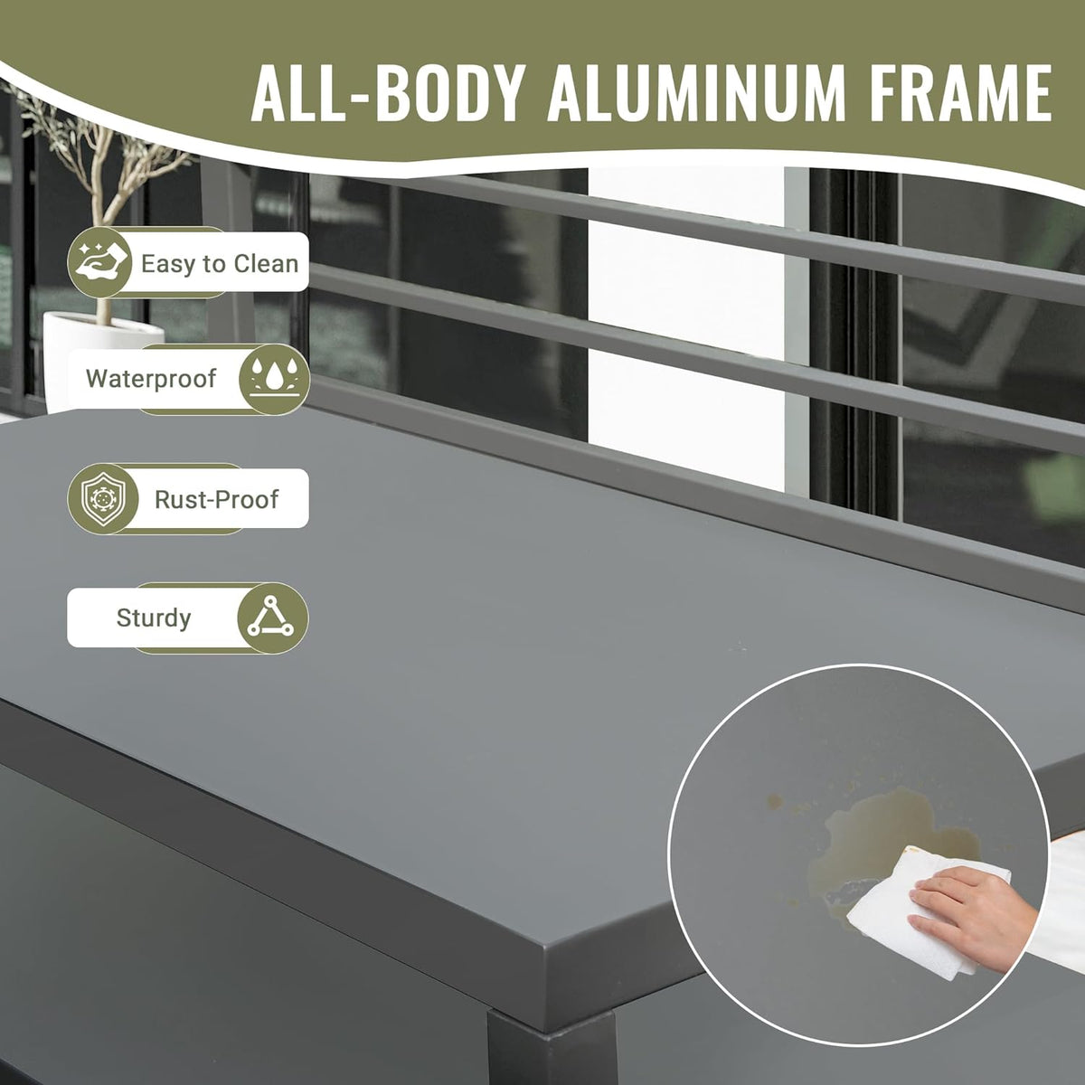 Aluminum Outdoor Kitchen Island with Wall‑Mounted Storage & Weatherproof Cover
