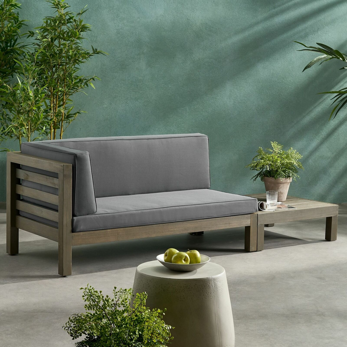 Oana Acacia Wood Patio Furniture Set with Water-Resistant Cushions - Multiple Colors