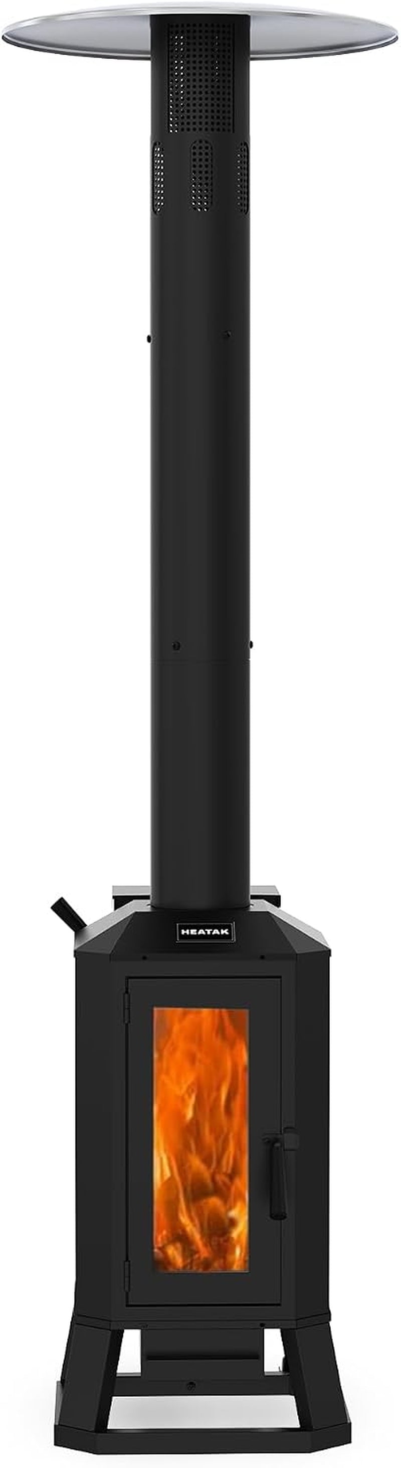 70,000 BTU Wood Pellet Outdoor Patio Heater with Glass Viewing Window