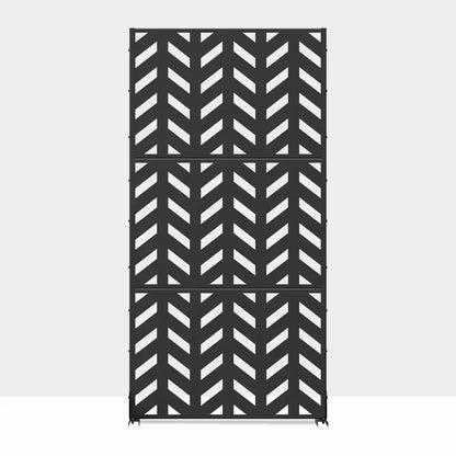 Keith 72 In. Galvanized Metal Outdoor Privacy Screens Outdoor Garden Fence in Black