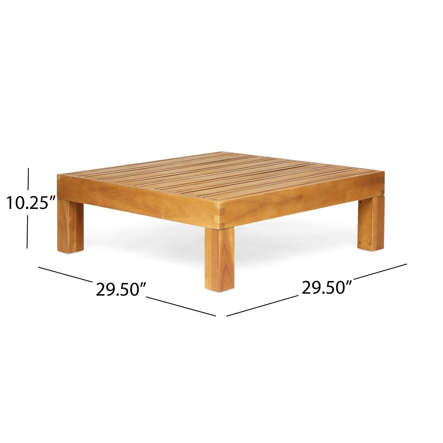 Oana Outdoor Wooden Sectional Set With Cushions, Blue