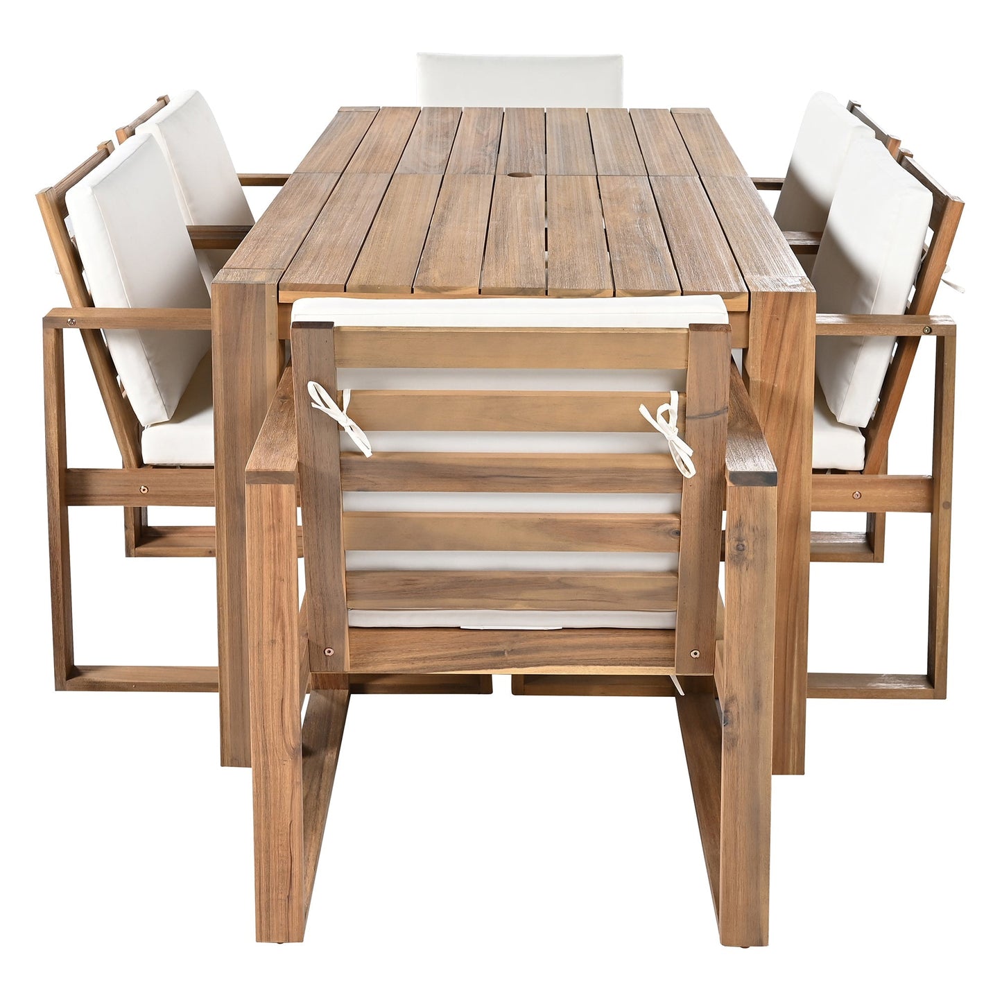 TREXM Patio Table and Chairs Set, 7-Piece Outdoor Dining Set for 6