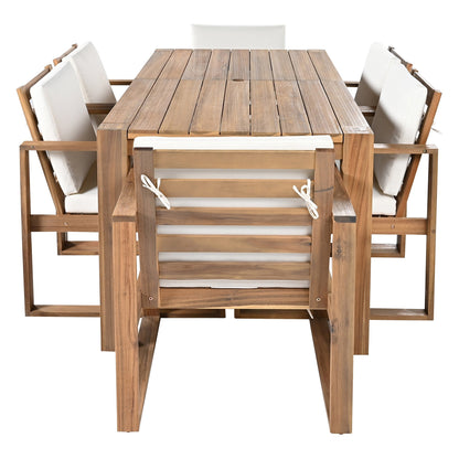 TREXM Patio Table and Chairs Set, 7-Piece Outdoor Dining Set for 6