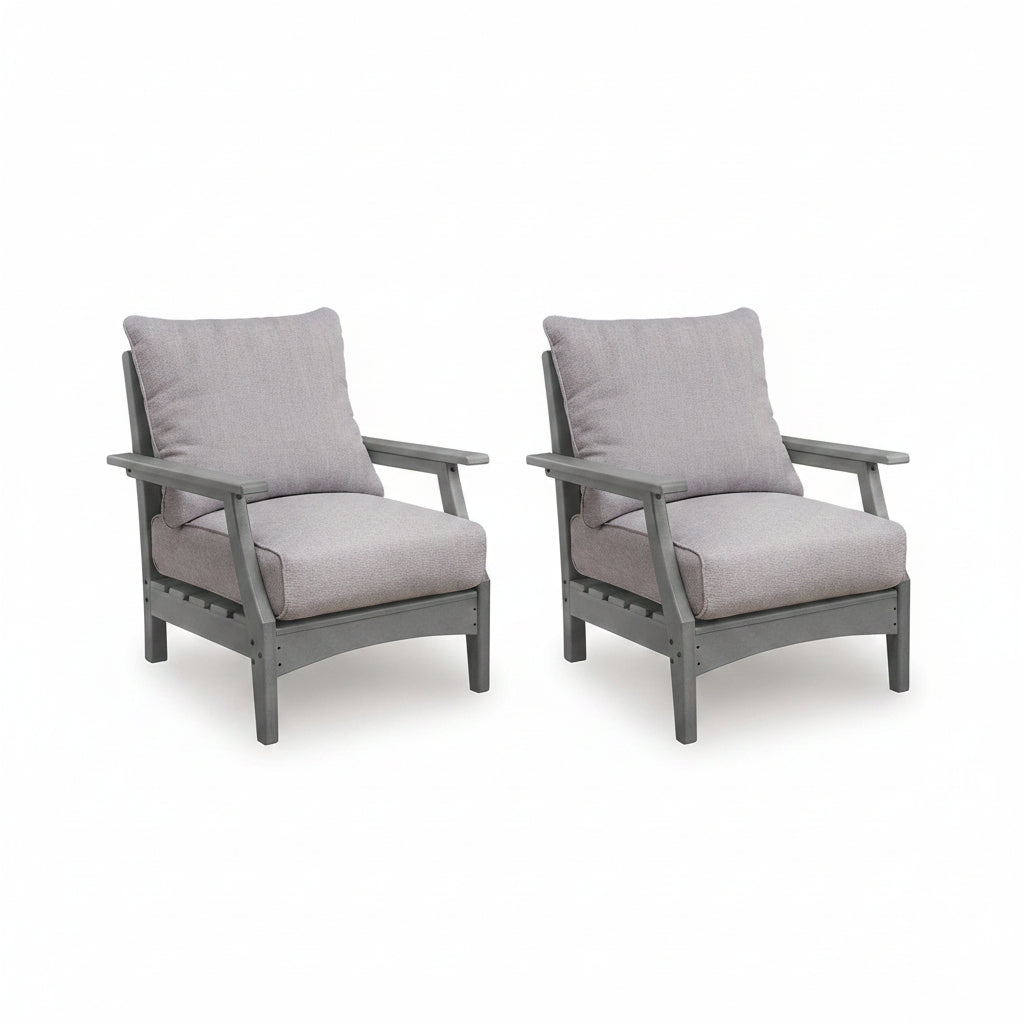 Cove Beach - Lounge Chair With Cushion (Set of 2) - Gray