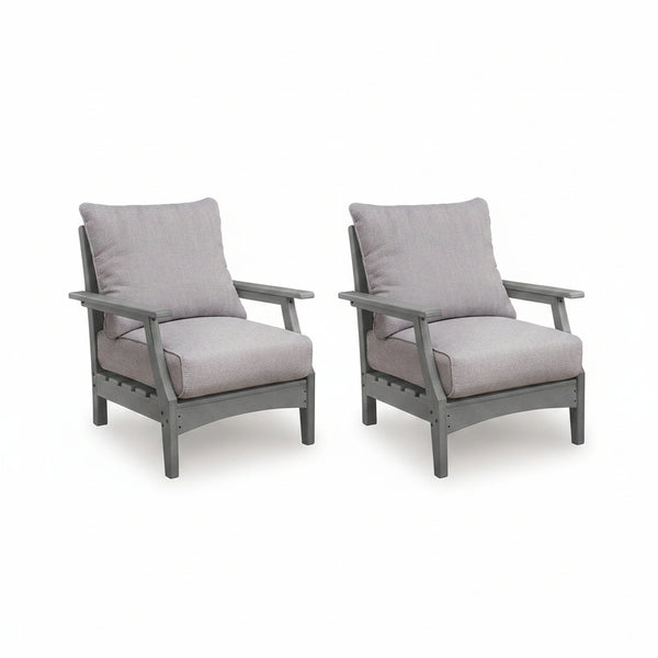 Cove Beach - Lounge Chair With Cushion (Set of 2) - Gray