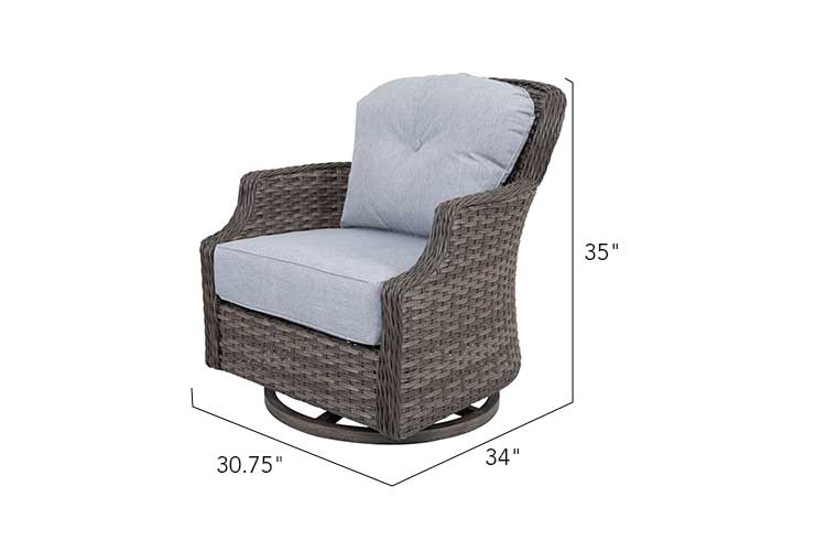 2 Tenaya Wicker Swivel Rocking Chair - Set of 2