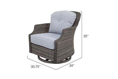 2 Tenaya Wicker Swivel Rocking Chair - Set of 2