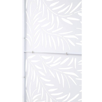 4 Ft. X 6.33 Ft. White Outdoor and Indoor Freestanding Metal Privacy Screen Fence Panels for Lawn Garden (Not Composite)