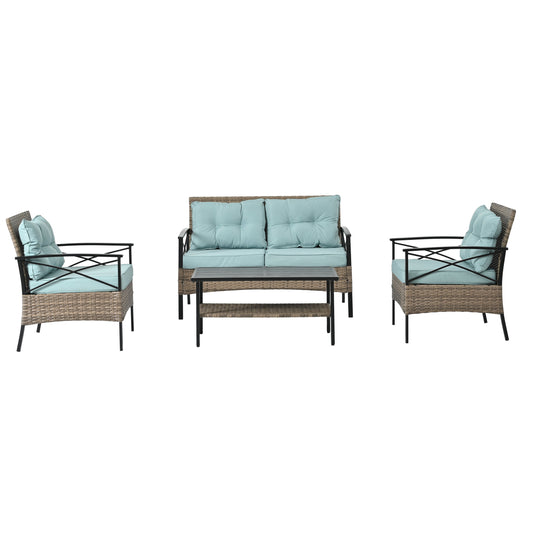 4-Piece Wicker Outdoor Conversation Set