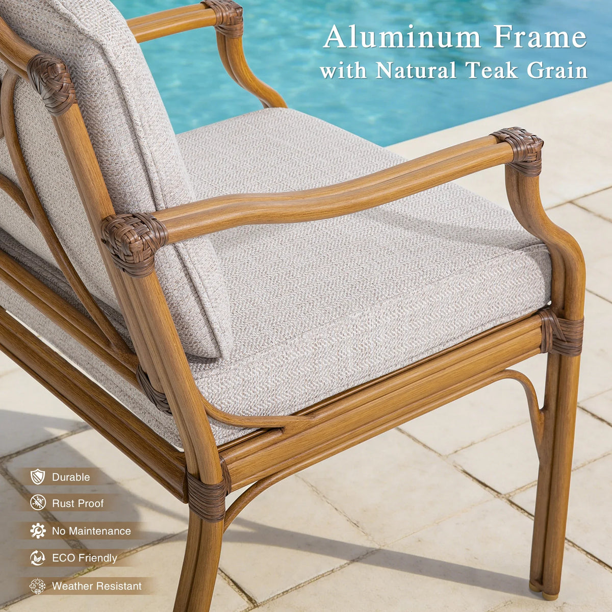 Arcadia Weather-Resistant Outdoor 84"L Dining Table and 6 Armchairs