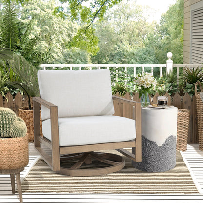 Hamarto 6 Pieces Aluminum Patio Swivel Chair Set With Ottoman