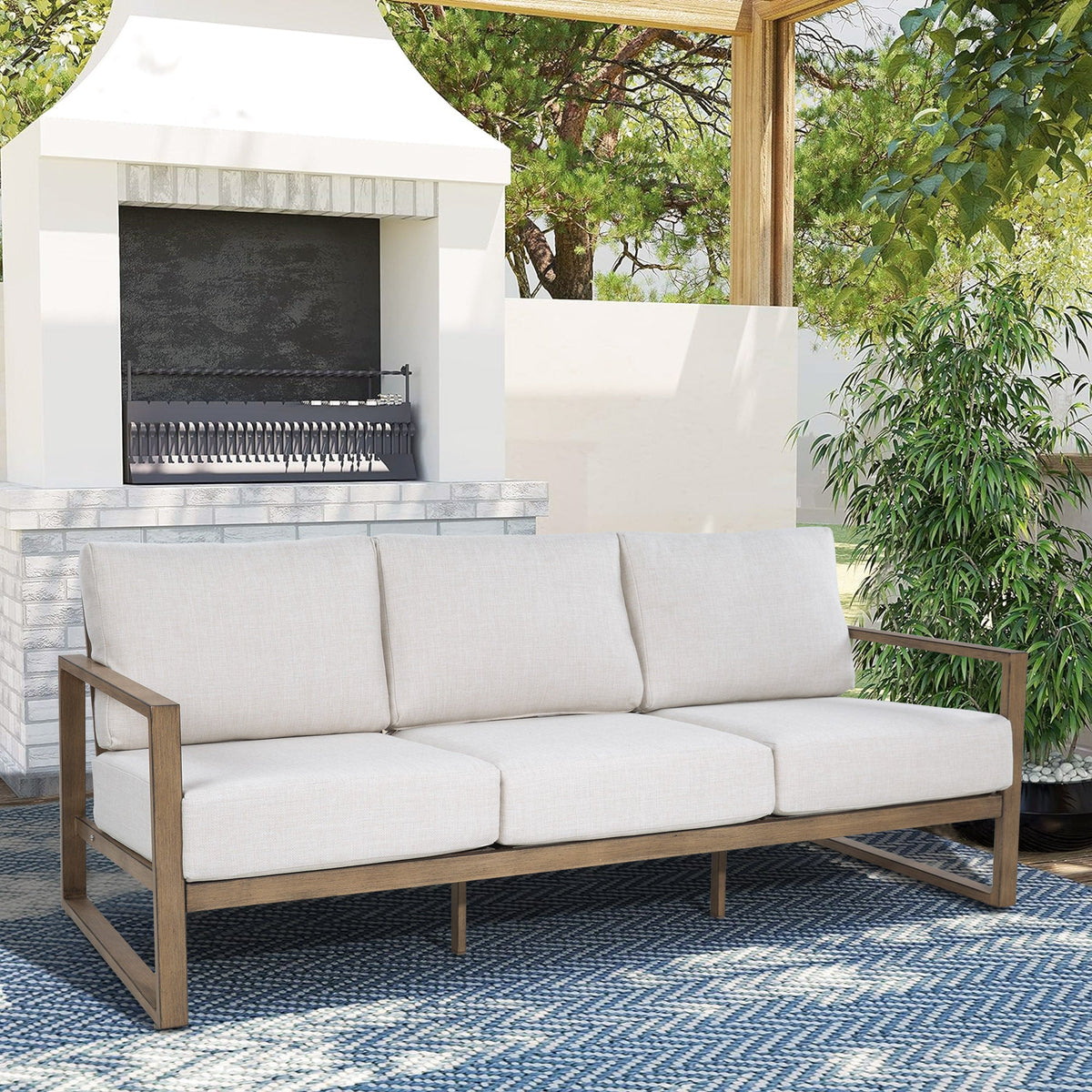 Hamarto 6 Pieces Aluminum Patio Swivel Chair Set With Ottoman
