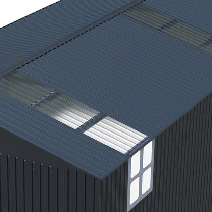 20' x 13' Outdoor Storage Shed with Double Doors and Skylight - Metal