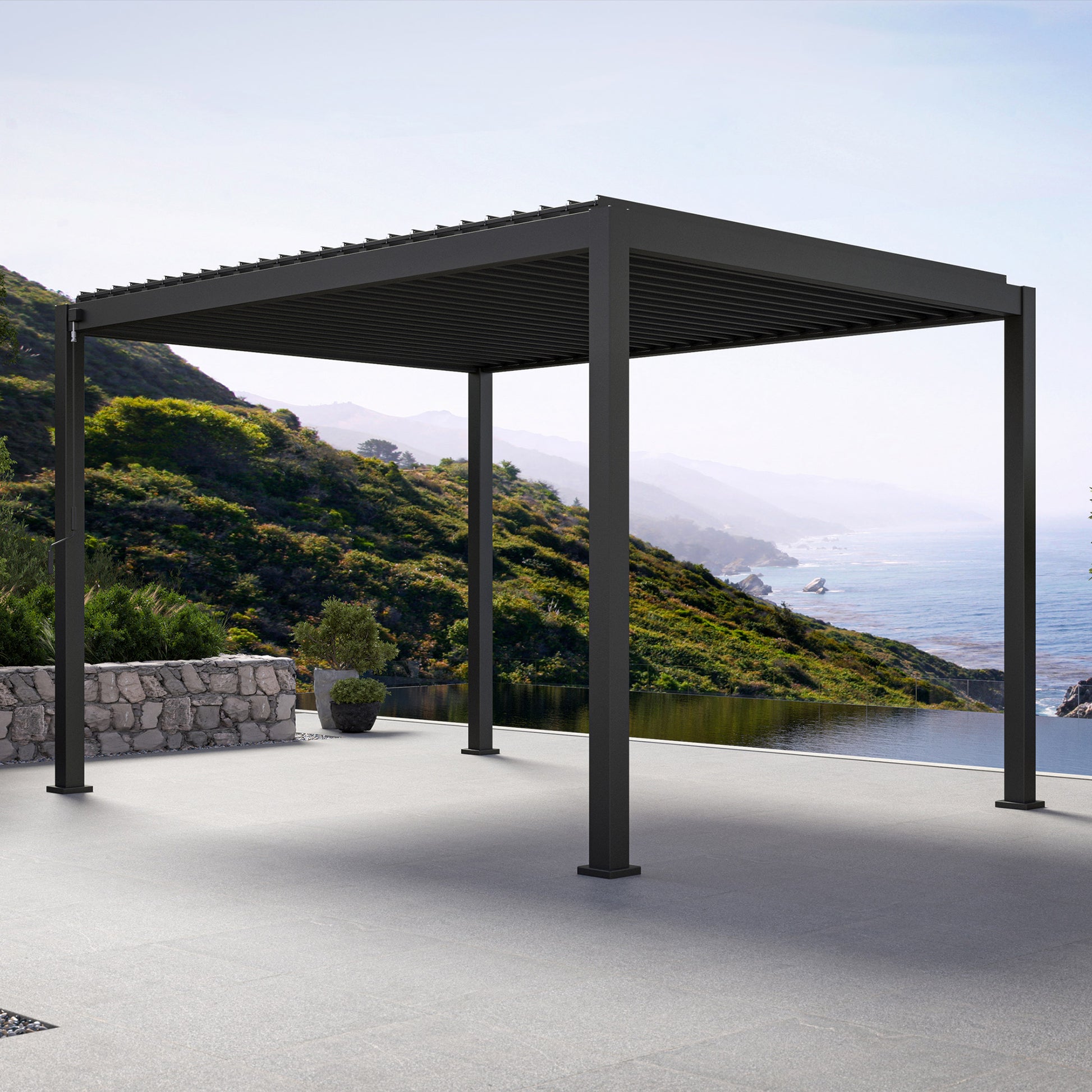 Mirador Adjustable Louvered Aluminum Pergola 10' X 13'