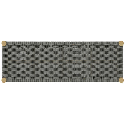 Dahlia Outdoor/Indoor Acacia Wood Bench with Hand‑Wrapped Rope Seat