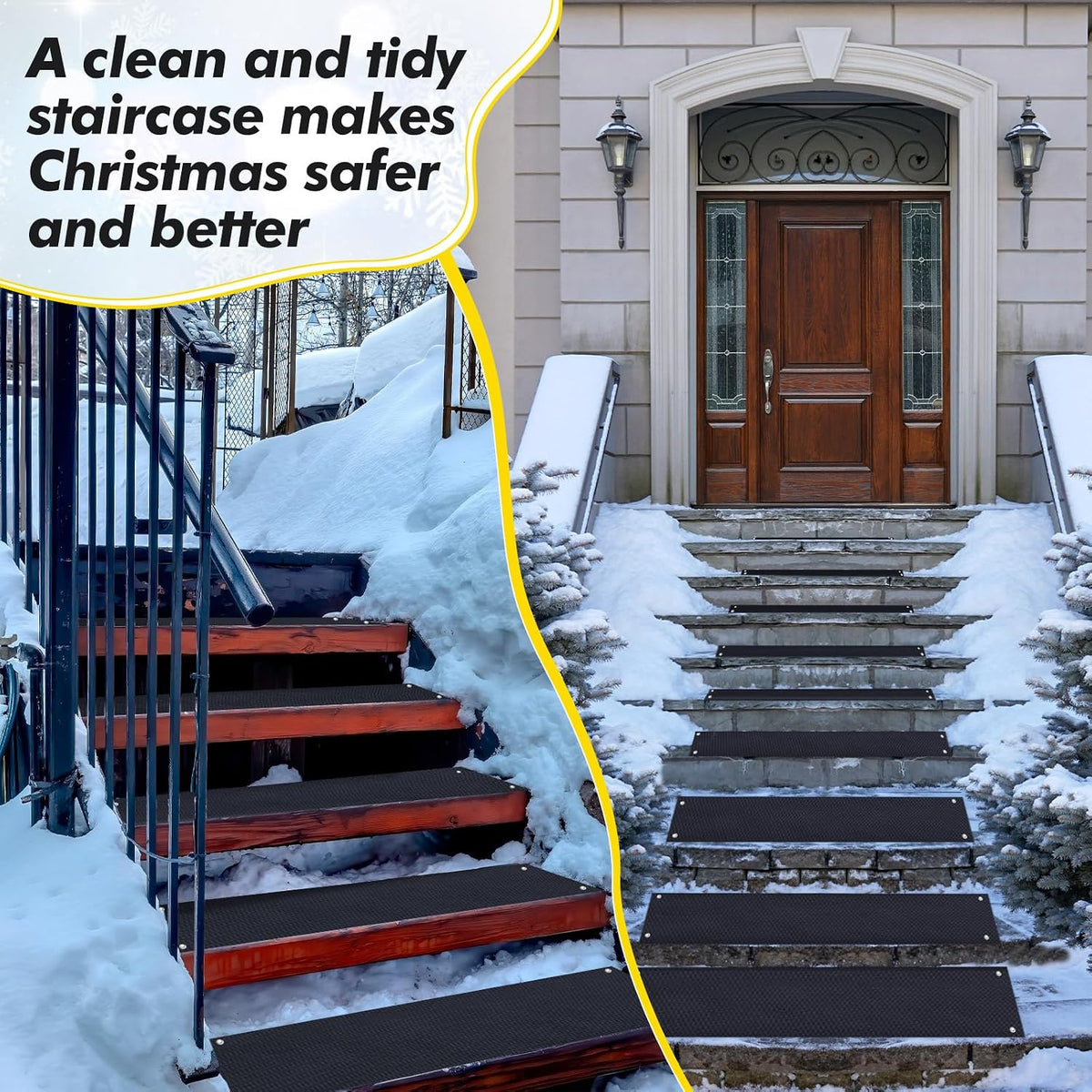 3 Pcs Snow Melting Mat for Stair, 10" X 35"