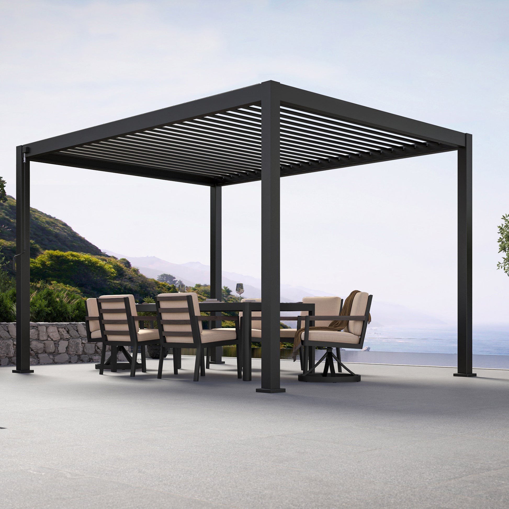 Mirador Adjustable Louvered Aluminum Pergola 10' X 13'