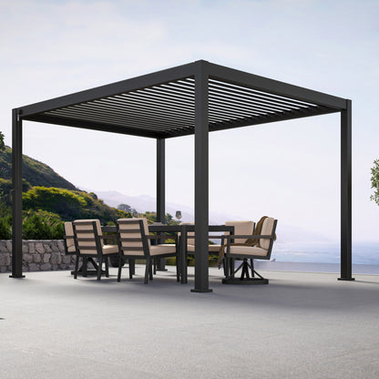 Mirador Adjustable Louvered Aluminum Pergola 10' X 13'
